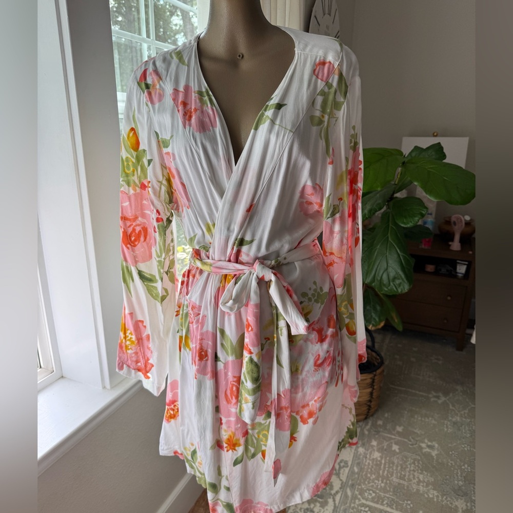 Plum Pretty Sugar Floral Wrap robe with Belt